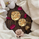 Vriksham Lakshmi Design With Peacock Jada Billai-Red Green-Gold Bead-G19268